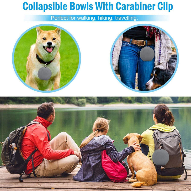 Foldable Rubber Double Pet Bowl — Perfect for On-the-Go Pets