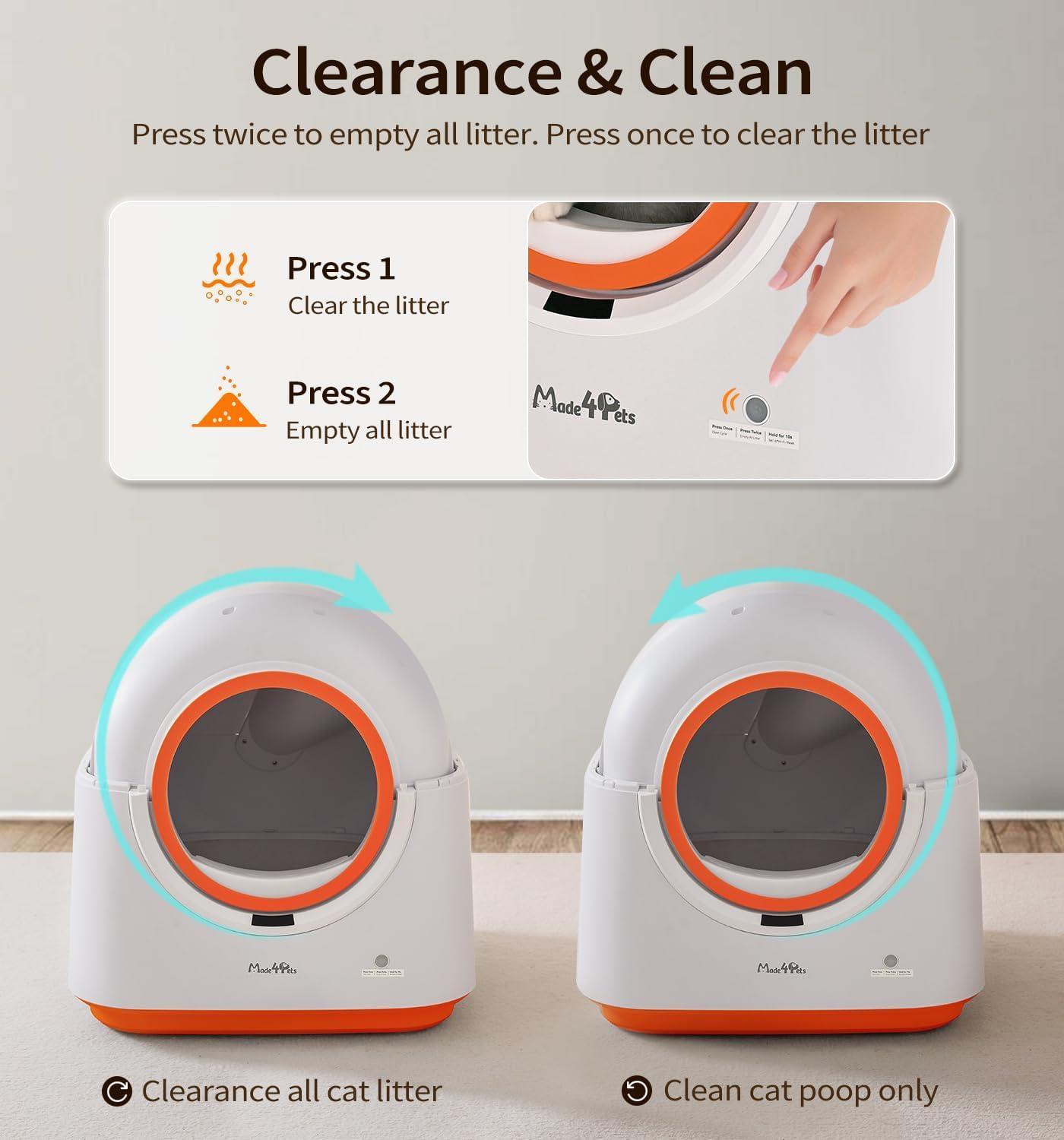 Smart Automatic Cat Litter Box — App Control & Infrared Sensor, Multiple Cats Friendly