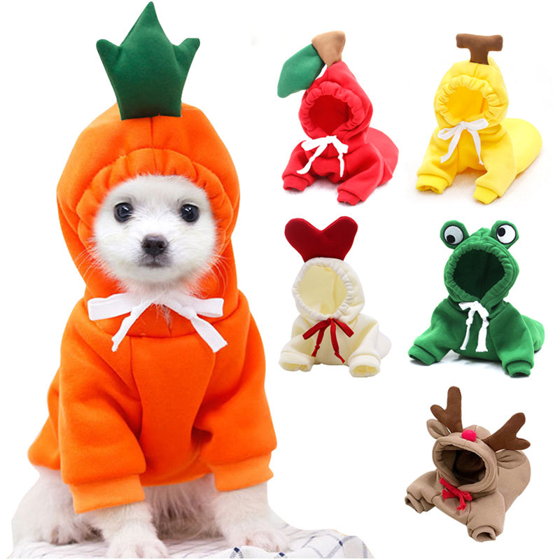Cozy Fruit Hoodie for Small Dogs or Cats — Warm Winter Style