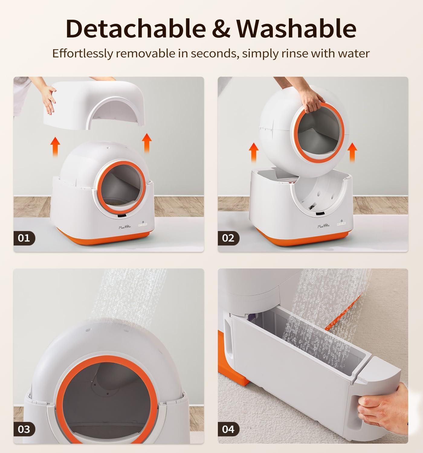Smart Automatic Cat Litter Box — App Control & Infrared Sensor, Multiple Cats Friendly
