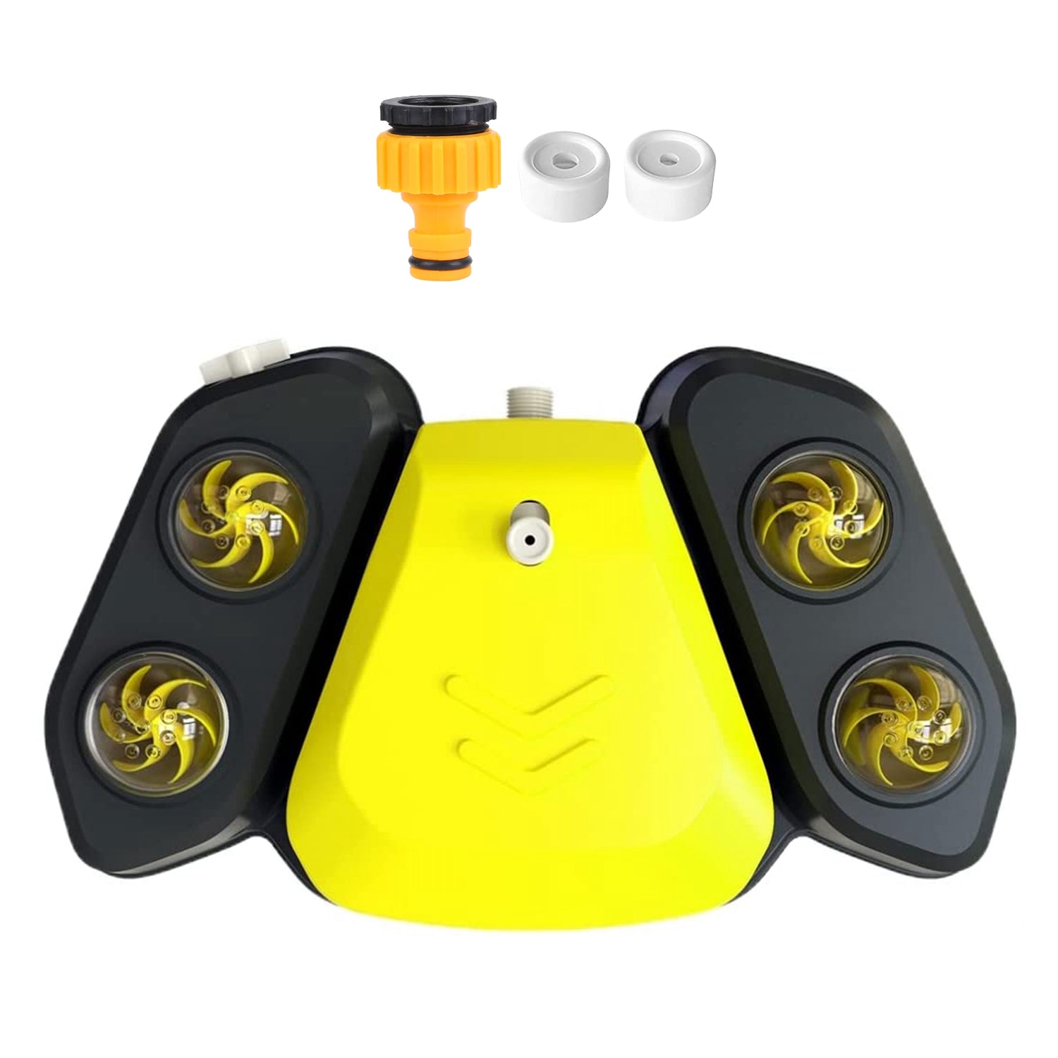 Blue-Yellow Color Options -- 1Pc Dog Water Fountain Multifunctional Automatic Pet Water Dispenser Outdoor Step-on Activated Sprinkler For Drinking Shower Fun