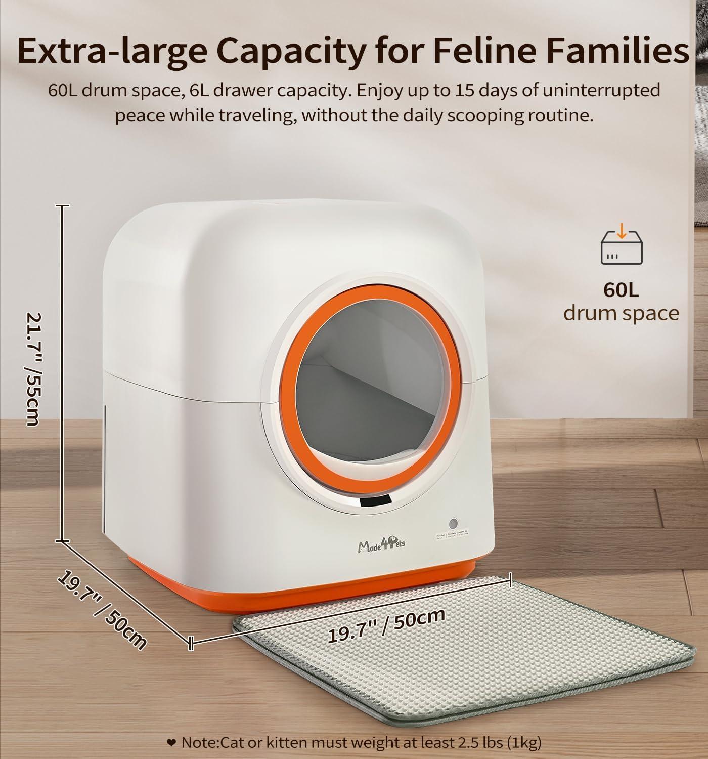 Smart Automatic Cat Litter Box — App Control & Infrared Sensor, Multiple Cats Friendly
