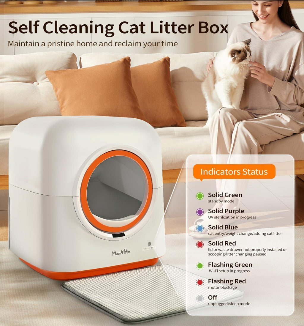 Smart Automatic Cat Litter Box — App Control & Infrared Sensor, Multiple Cats Friendly