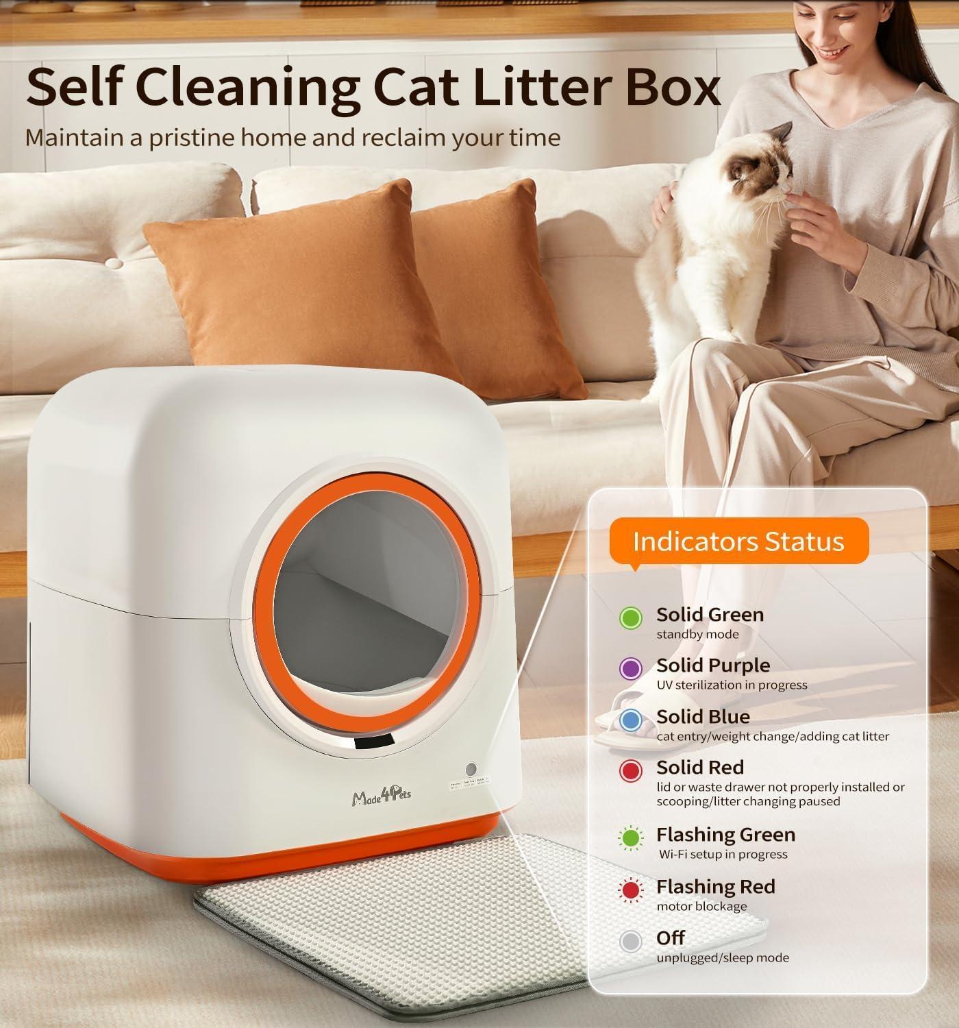 Smart Automatic Cat Litter Box — App Control & Infrared Sensor, Multiple Cats Friendly