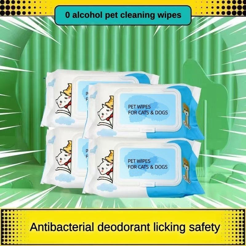 Dog Cat Pet Wet Wipes For Paws And Butt, EarsEyes  Plant-based Pet Wipes, Unscented DogWipes, Cleaning Deodorizing, Paw Wipes ForDogs Cats Pets